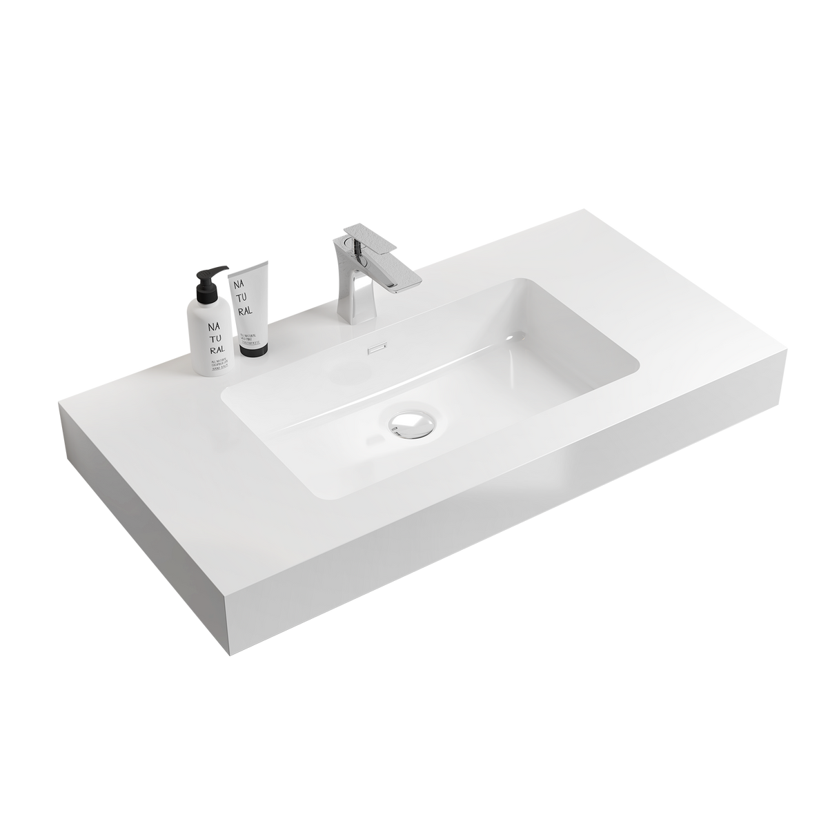 Integrated Solid Surface Basin - Glossy White