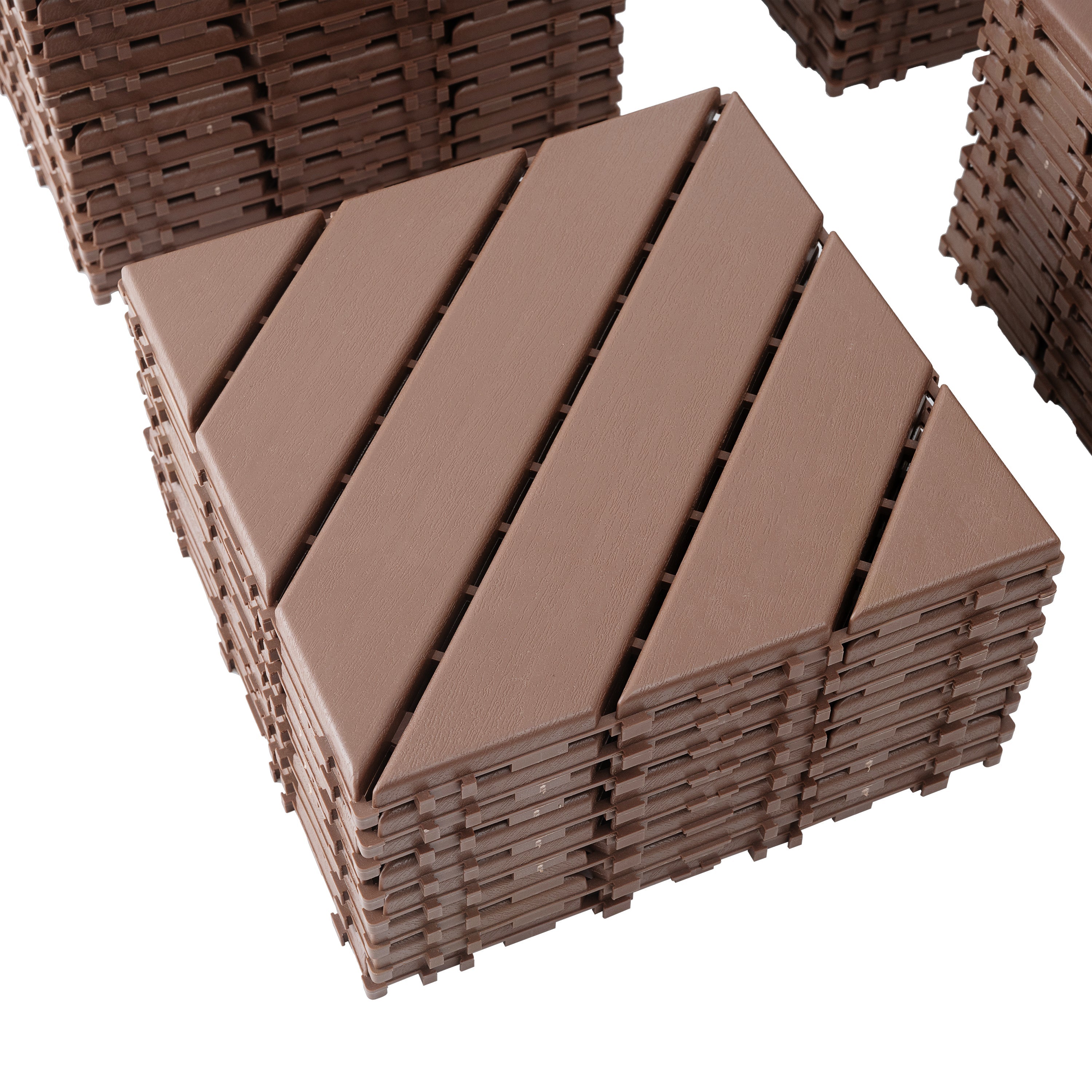 Plastic Interlocking Deck Tiles, 44 Pack