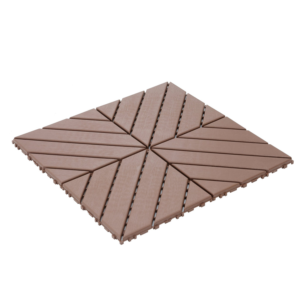 Plastic Interlocking Deck Tiles, 44 Pack