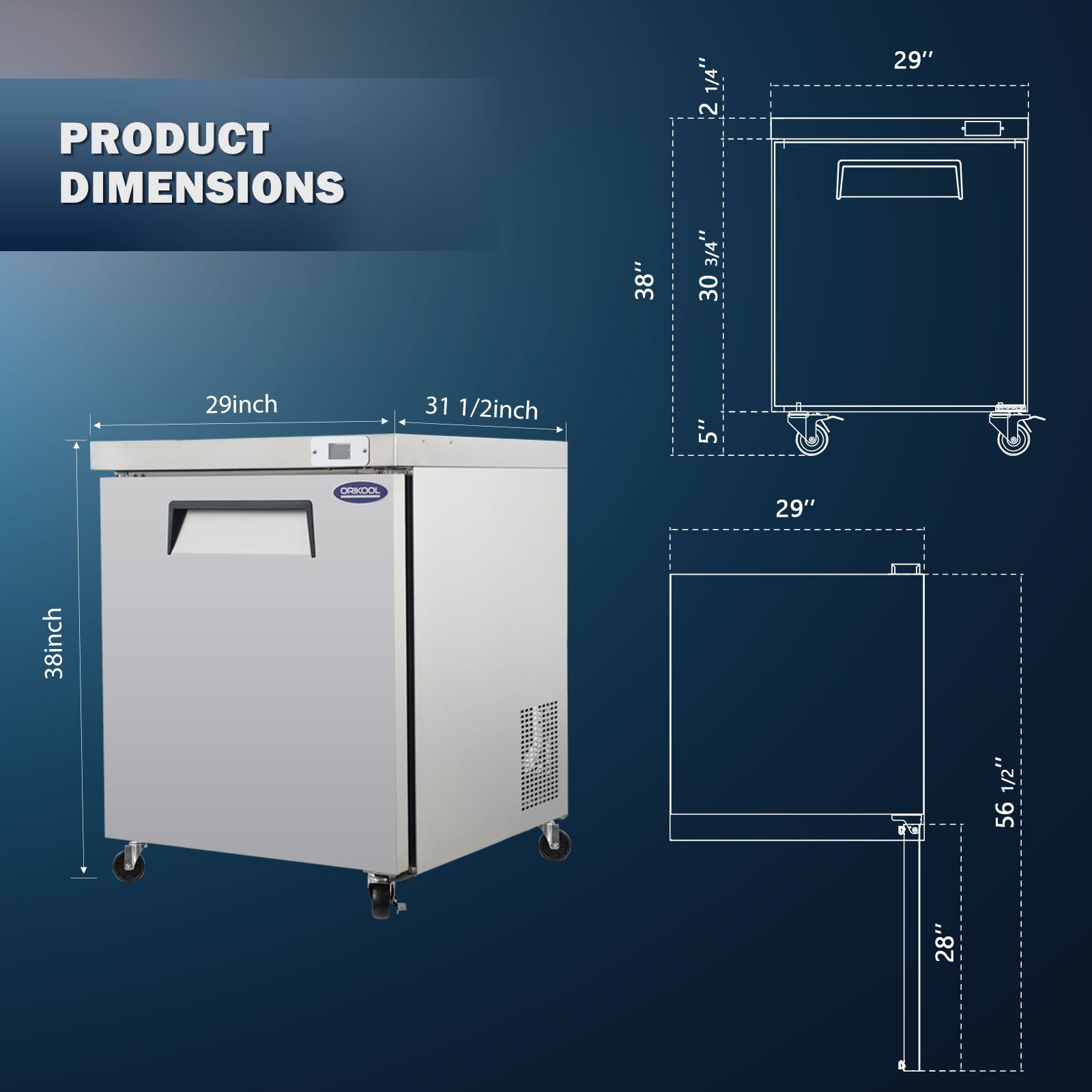 Orikool 29 IN Commercial Refrigerators