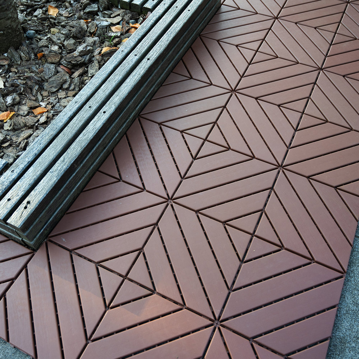 Plastic Interlocking Deck Tiles, 44 Pack