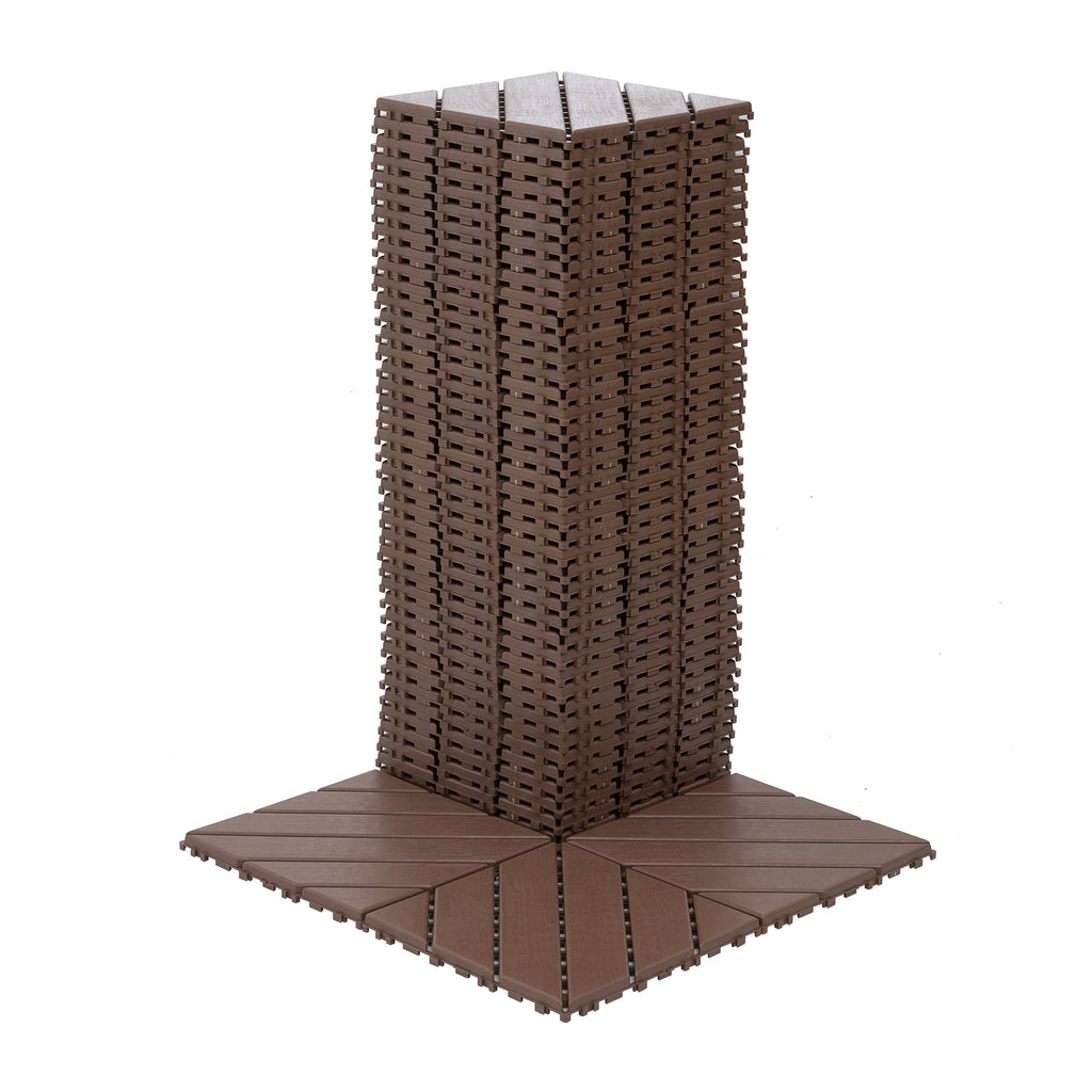 Plastic Interlocking Deck Tiles, 44 Pack