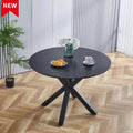 42.1" Black Mid-Century Dining Table for 4-6 People