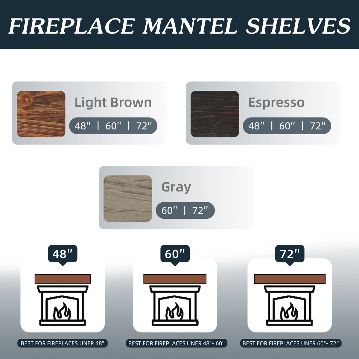 72" Rustic Wood Fireplace Mantel