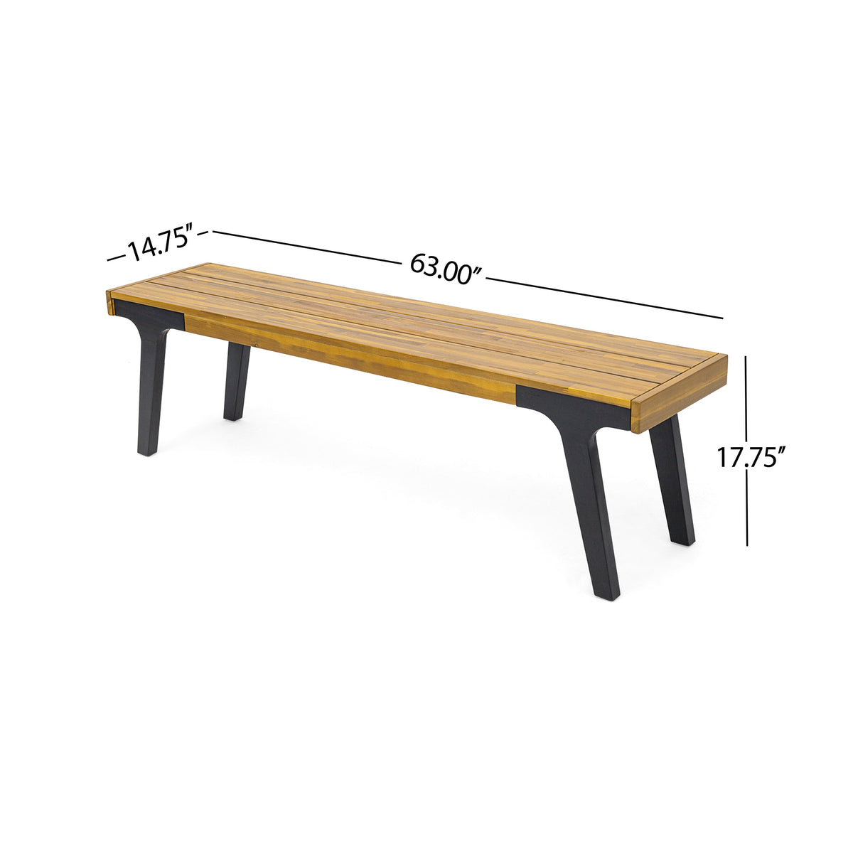 Acacia Wood Bench Set of 2