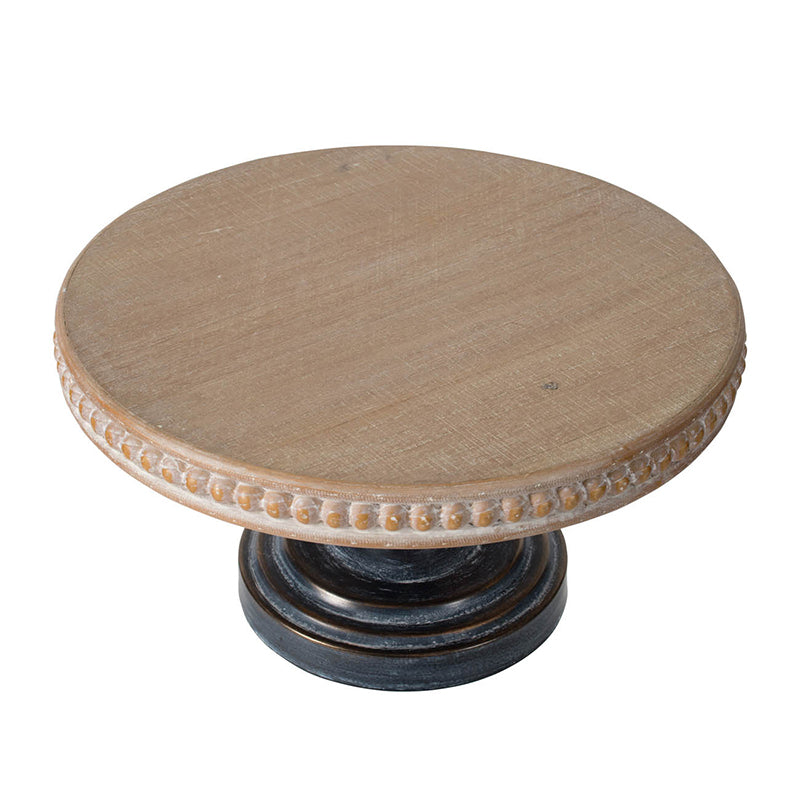 D14x7.5" Wooden Display Stand with Beaded Trim