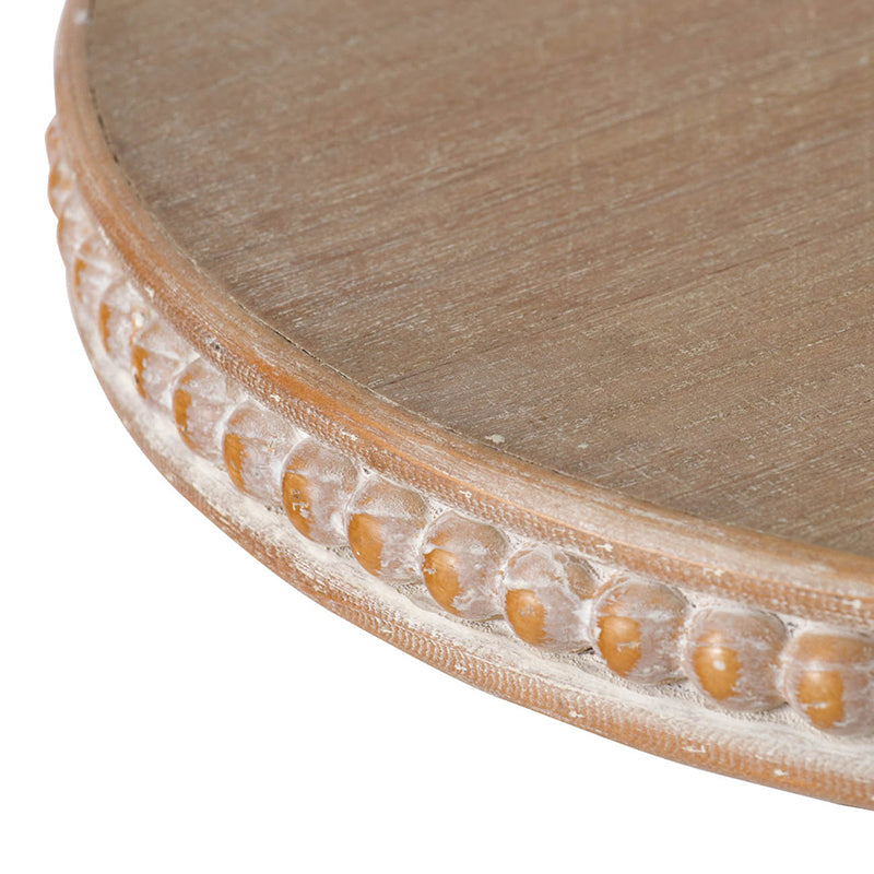 D14x7.5" Wooden Display Stand with Beaded Trim