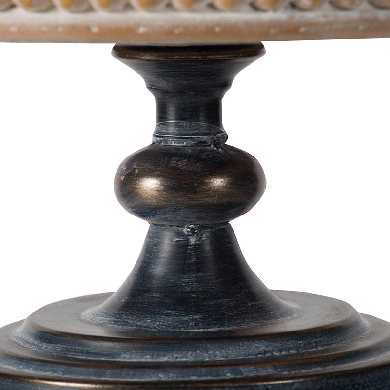 D14x7.5" Wooden Display Stand with Beaded Trim