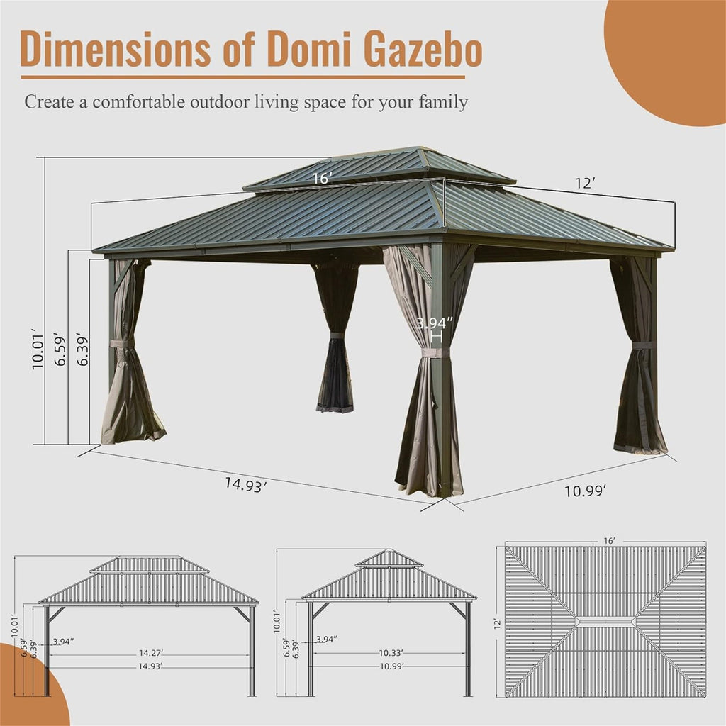 12' X 16' Hardtop Gazebo