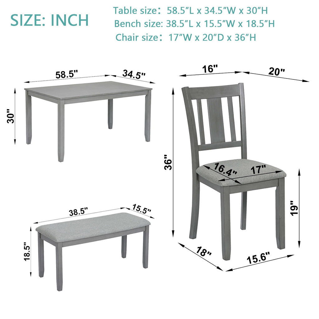 6 Piece Kitchen Dining Set