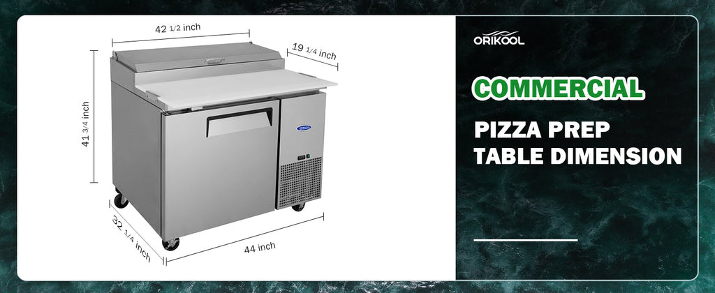 Orikool 44 In Commercial Pizza Prep Table with Refrigerator