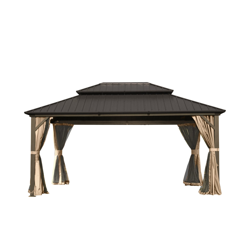 12' X 16' Hardtop Gazebo with Aluminum Metal Frame