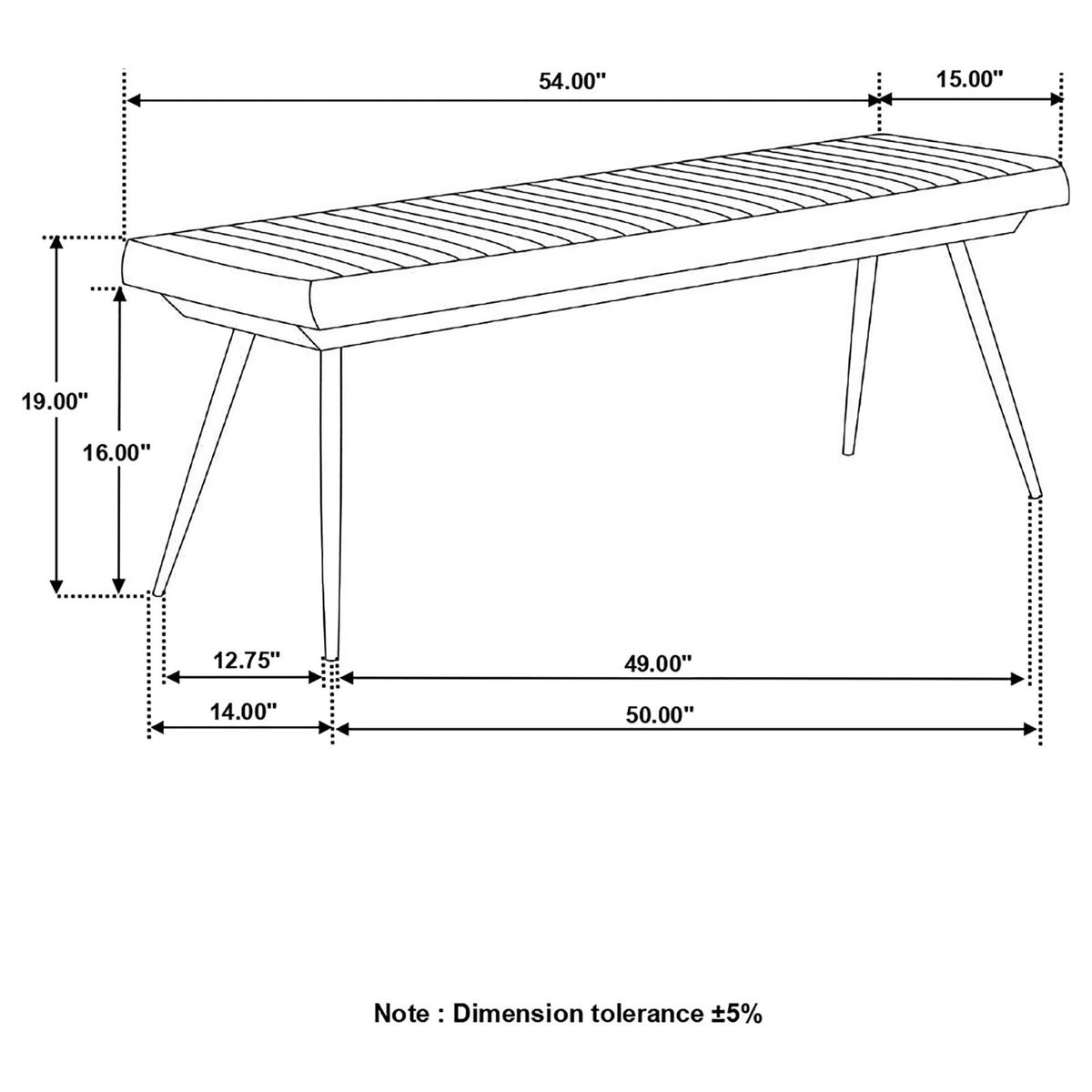 Espresso Upholstered Dining Bench