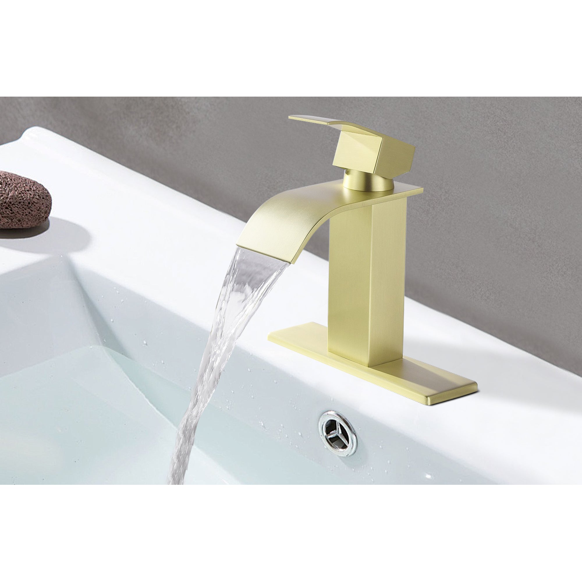 Waterfall Spout Single Handle Bathroom Sink Faucet