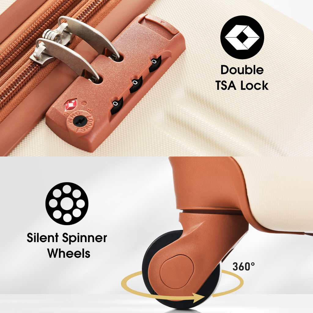 3 Piece Hardside Spinner Suitcase Set with TSA Lock