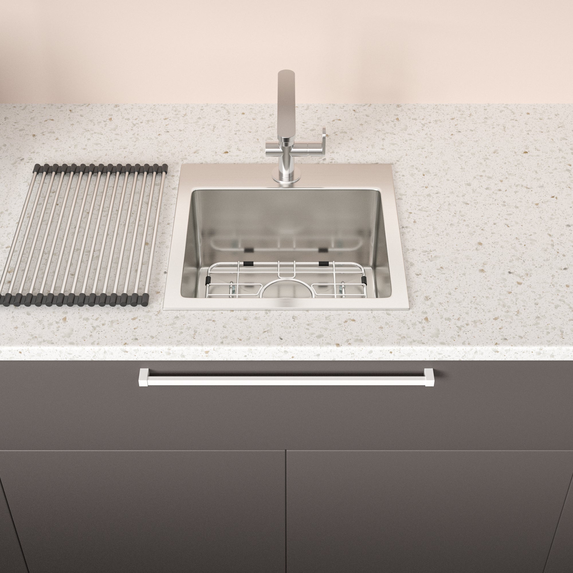 15" x 15" x 9" Stainless Steel Drop In Kitchen Sink