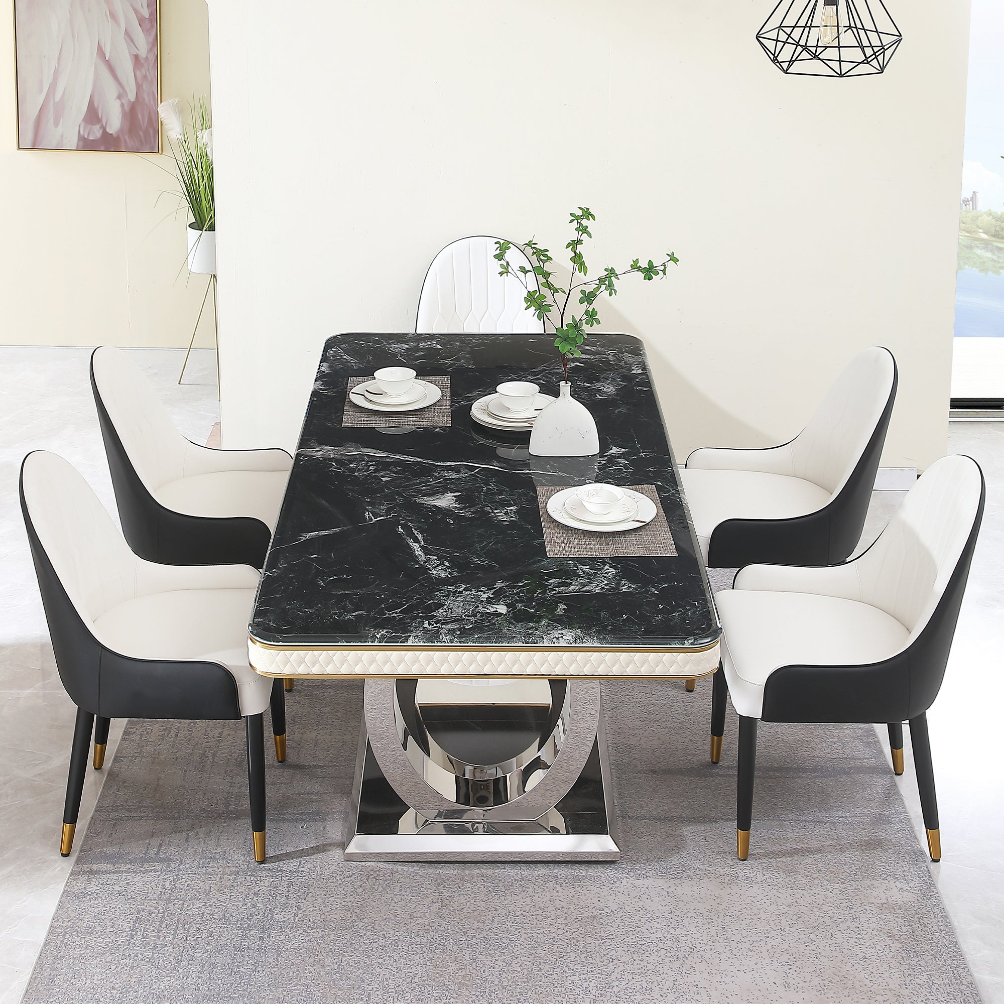 Luxury Modern Dining Table - 78.7 Inch