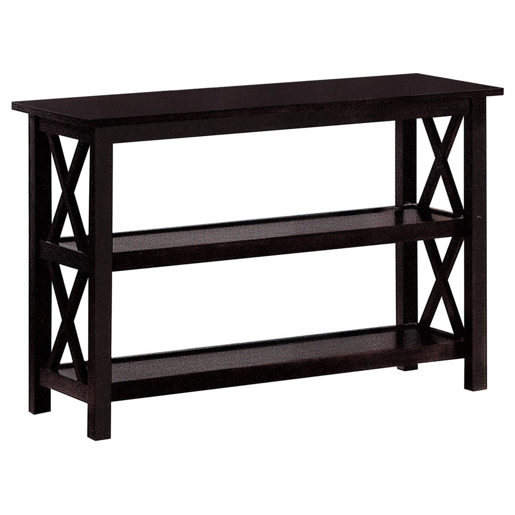 Deep Merlot Sofa Table with 2-Shelf