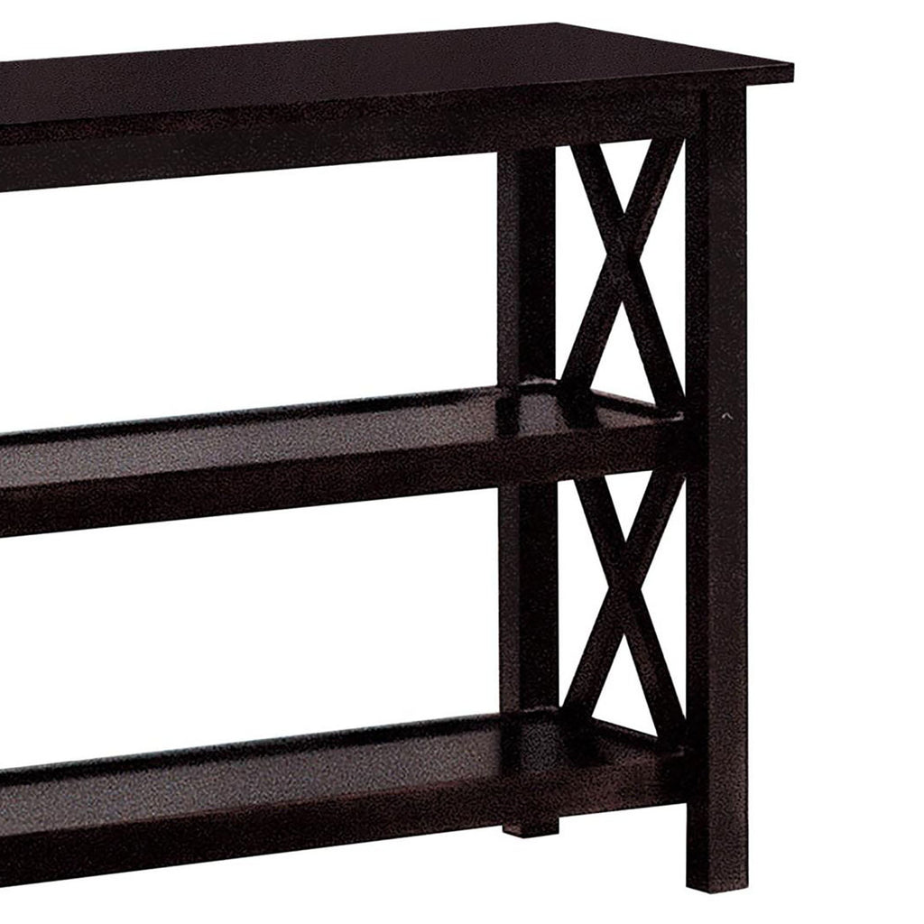 Deep Merlot Sofa Table with 2-Shelf