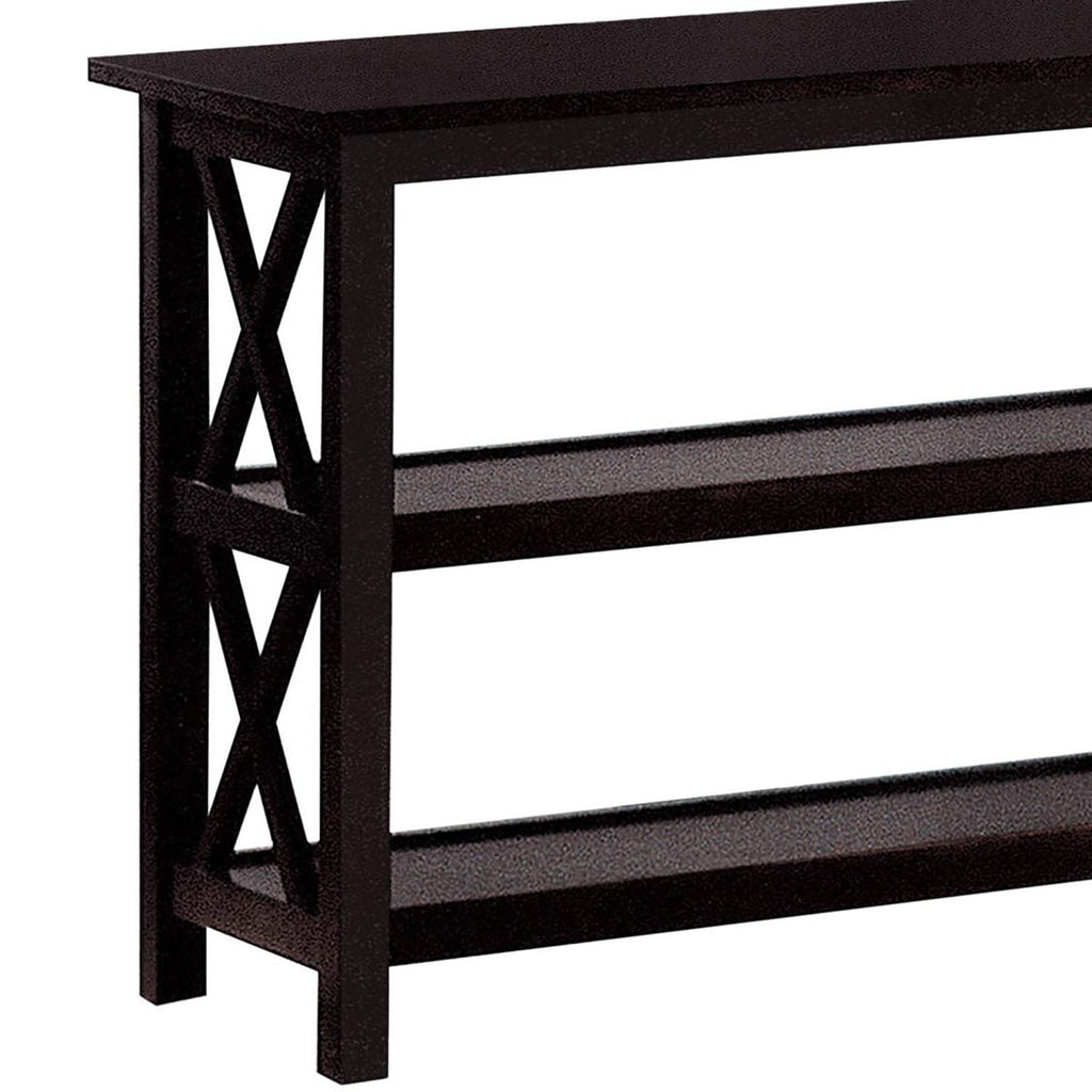 Deep Merlot Sofa Table with 2-Shelf