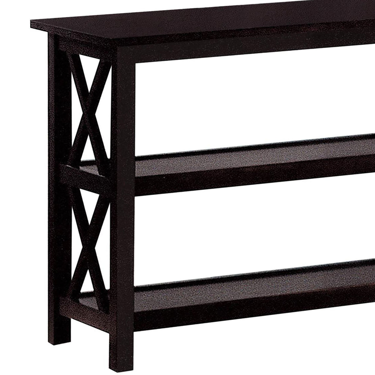 Deep Merlot Sofa Table with 2-Shelf