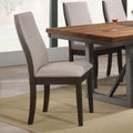 Taupe Upholstered Industrial Dining Chair Set