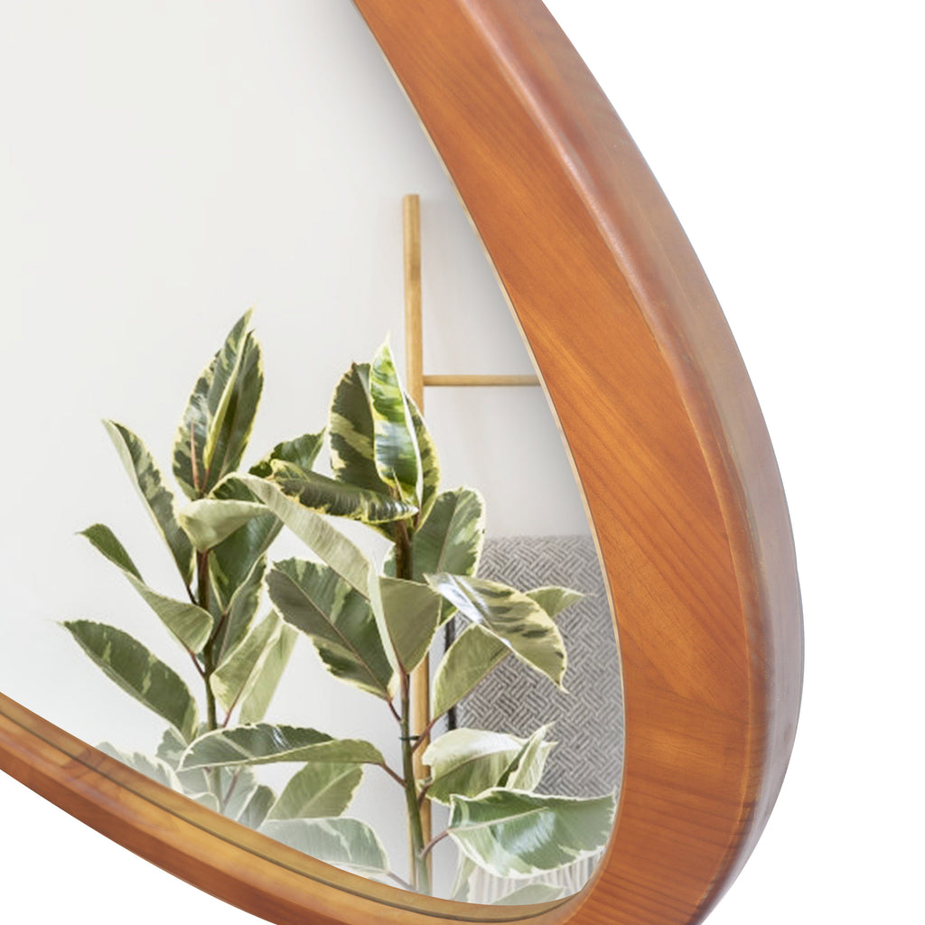 Solid Wood Asymmetrical Wall Mirror - 45 Inch
