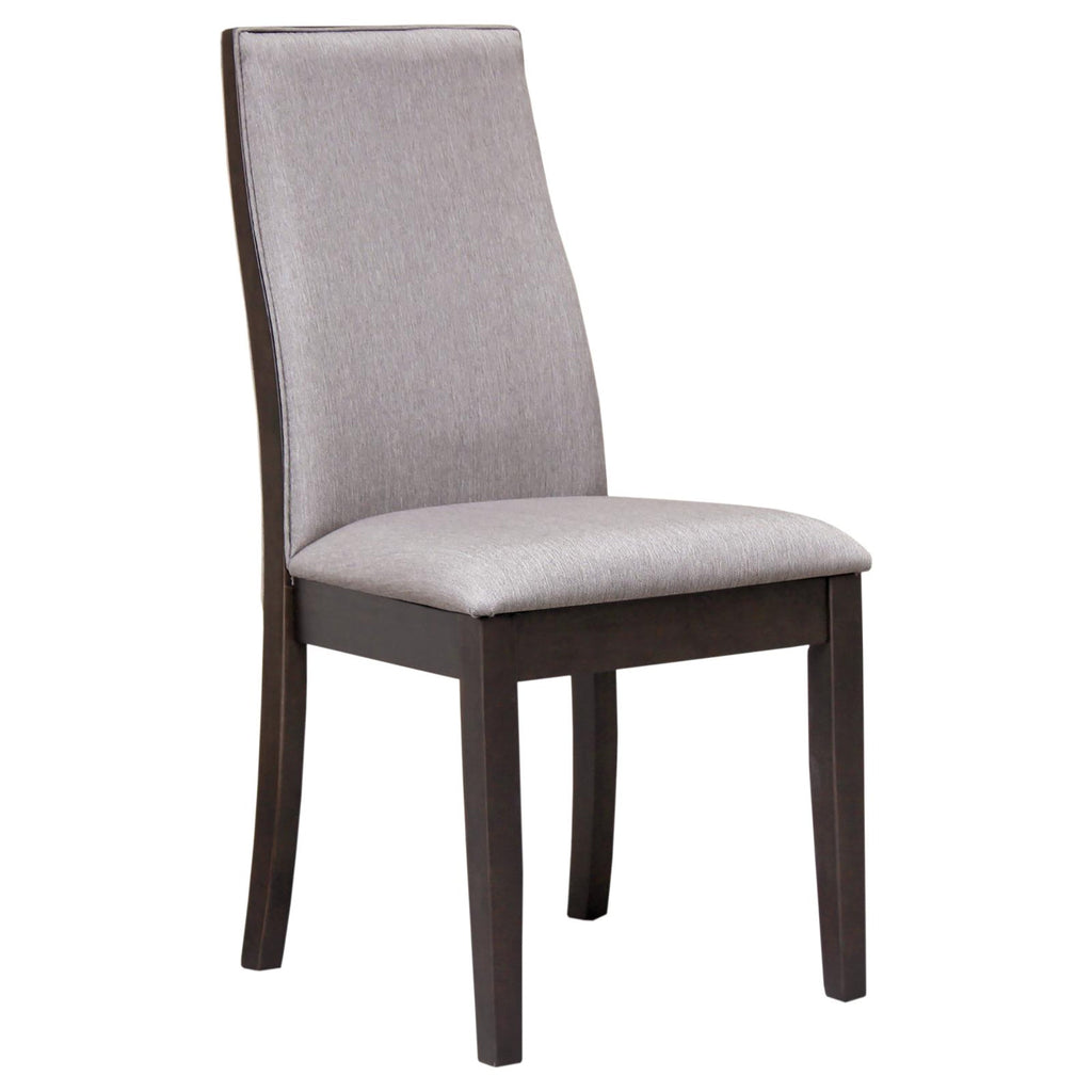 Taupe Upholstered Industrial Dining Chair Set