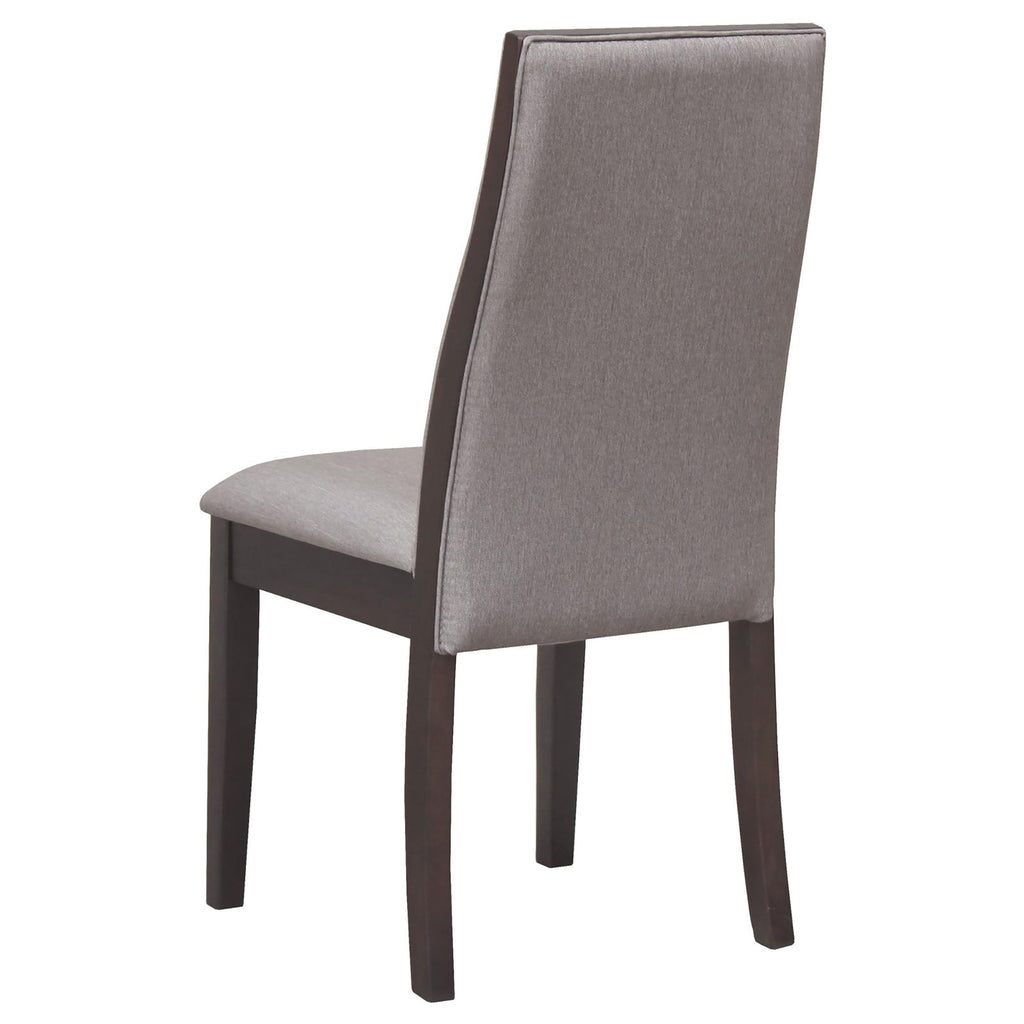 Taupe Upholstered Industrial Dining Chair Set