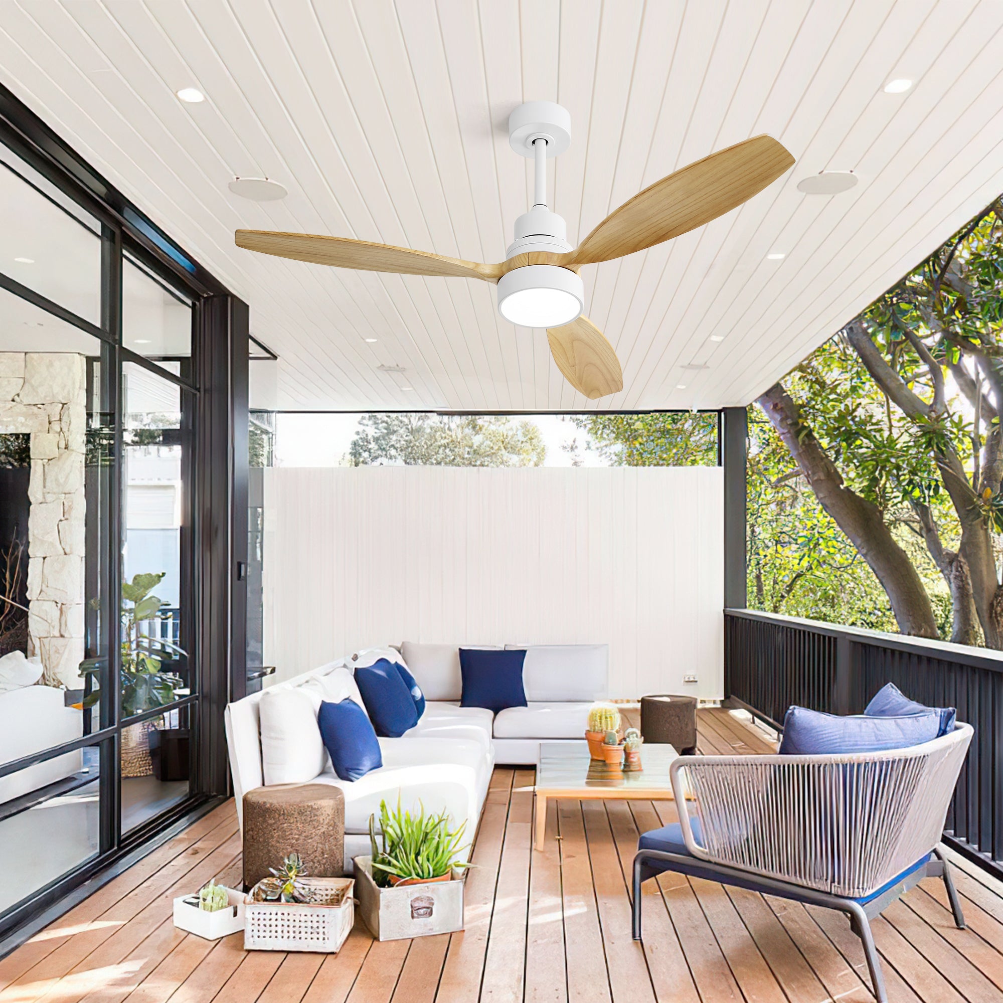 52 Inch Ceiling Fan Light With 6 Speed Remote Control