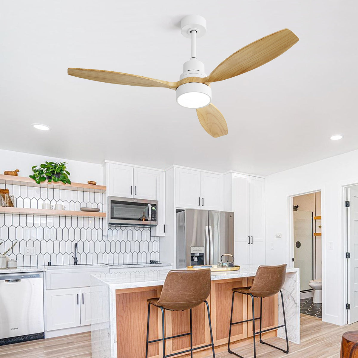 52 Inch Ceiling Fan Light With 6 Speed Remote Control