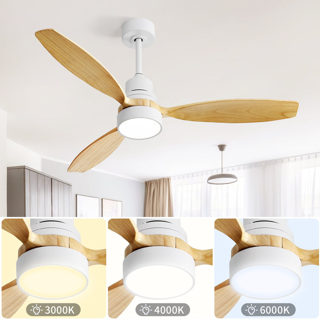 52 Inch Ceiling Fan Light With 6 Speed Remote Control