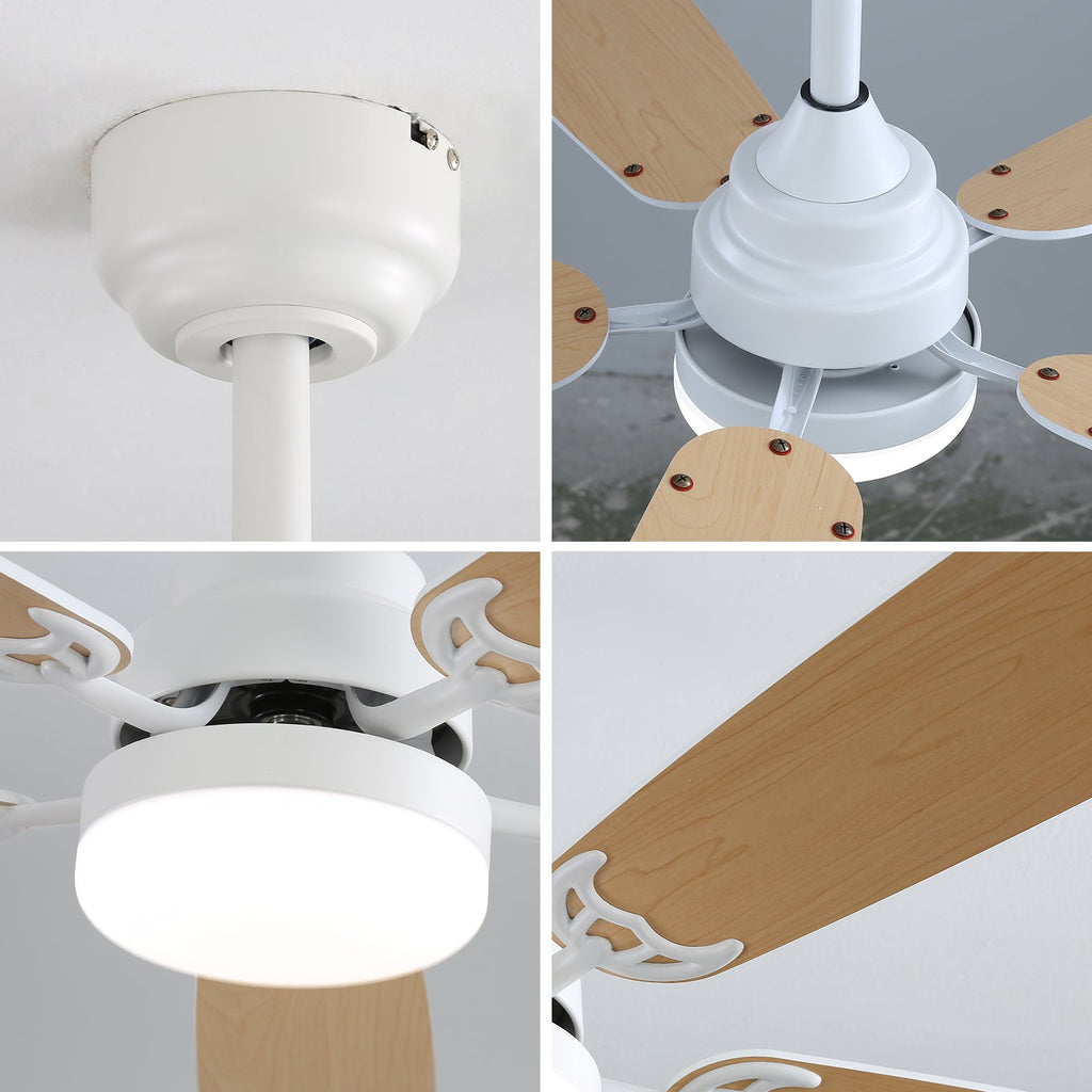 Indoor Modern 52 Inch Ceiling Fan With LED Light