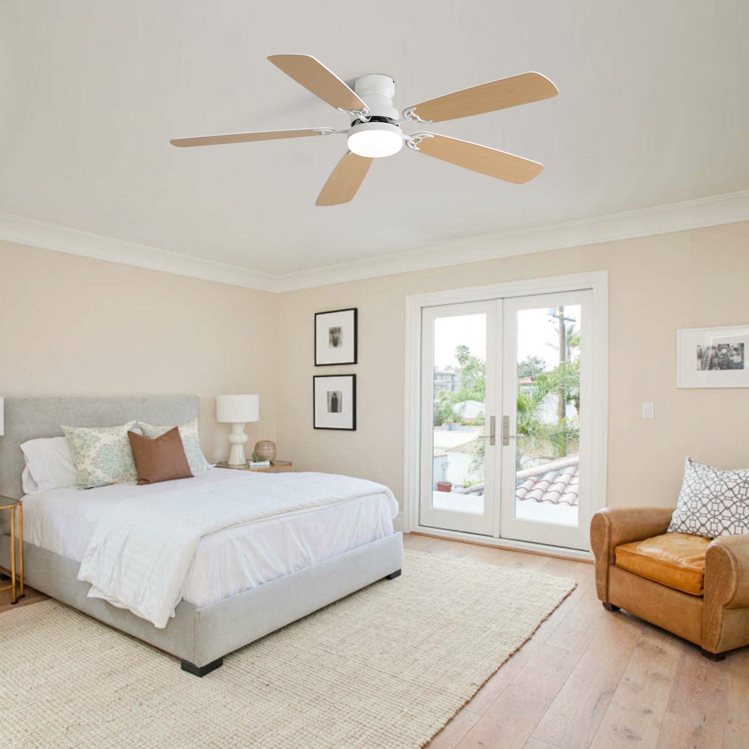 Indoor Modern 52 Inch Ceiling Fan With LED Light