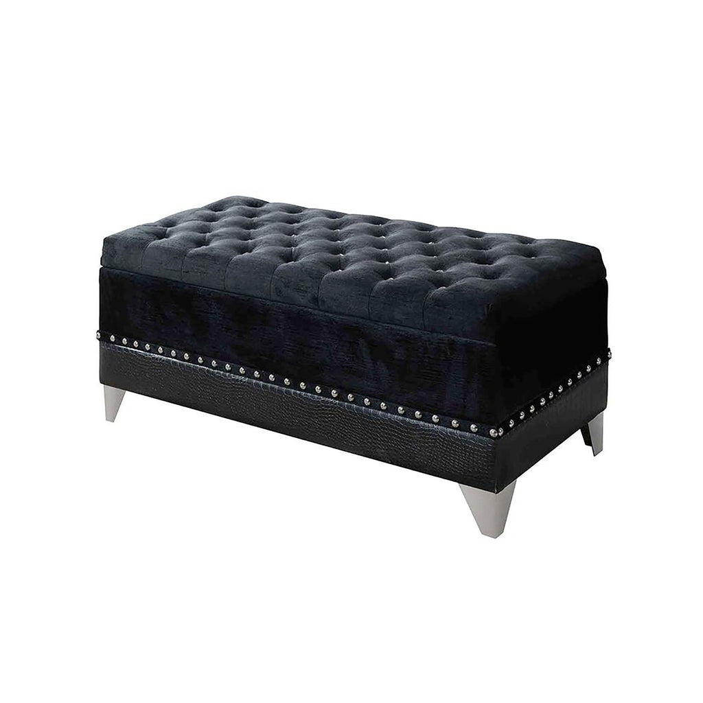 Black Tufted Trunk with Nailhead Trim