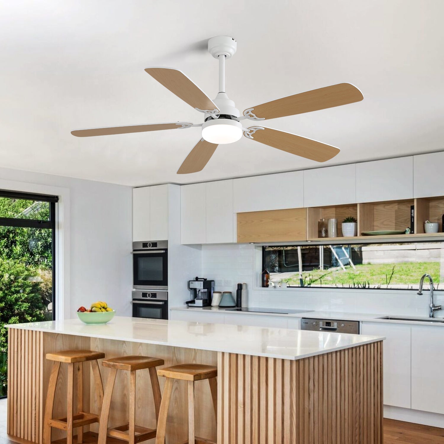 Indoor Modern 52 Inch Ceiling Fan With LED Light