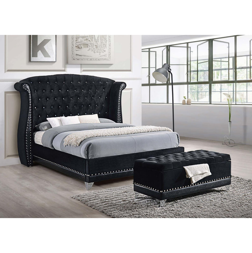 Black Tufted Trunk with Nailhead Trim