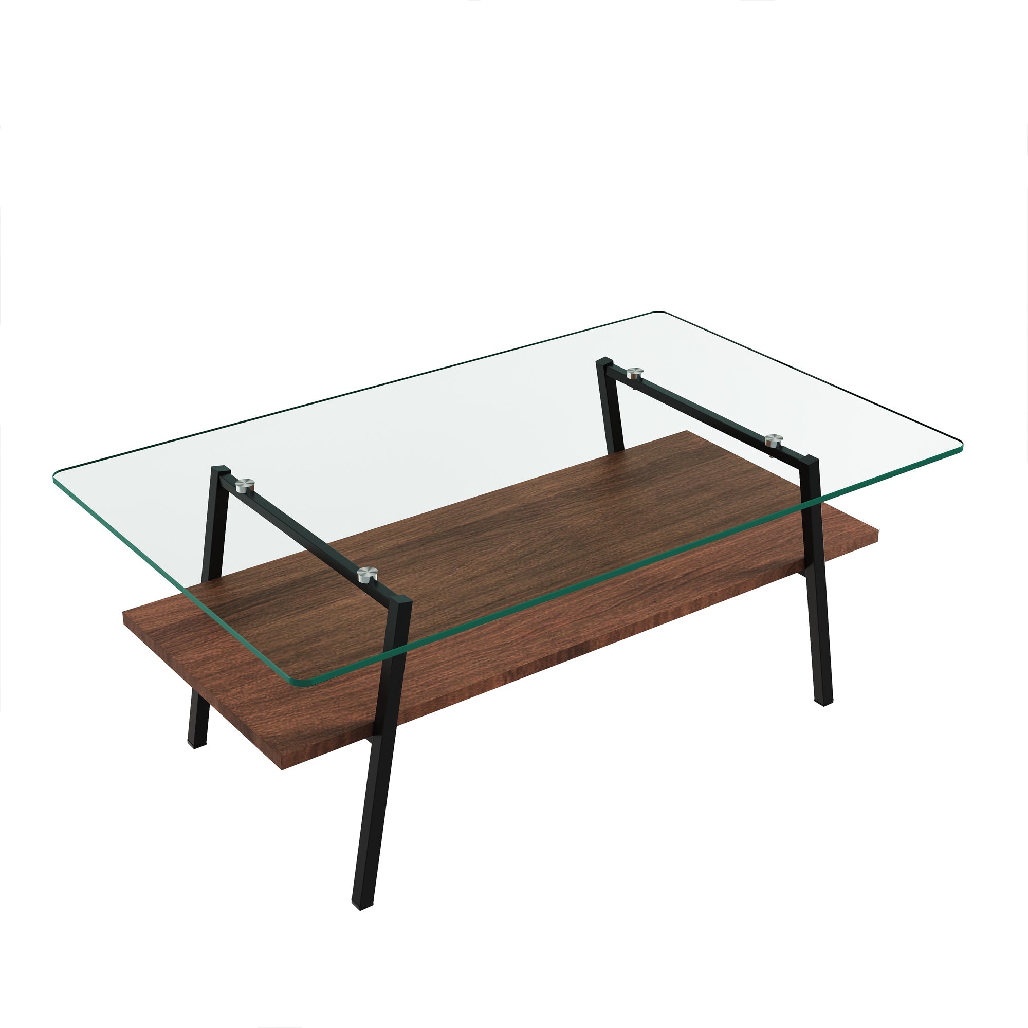 Rectangle Coffee Table with Tempered Glass Top