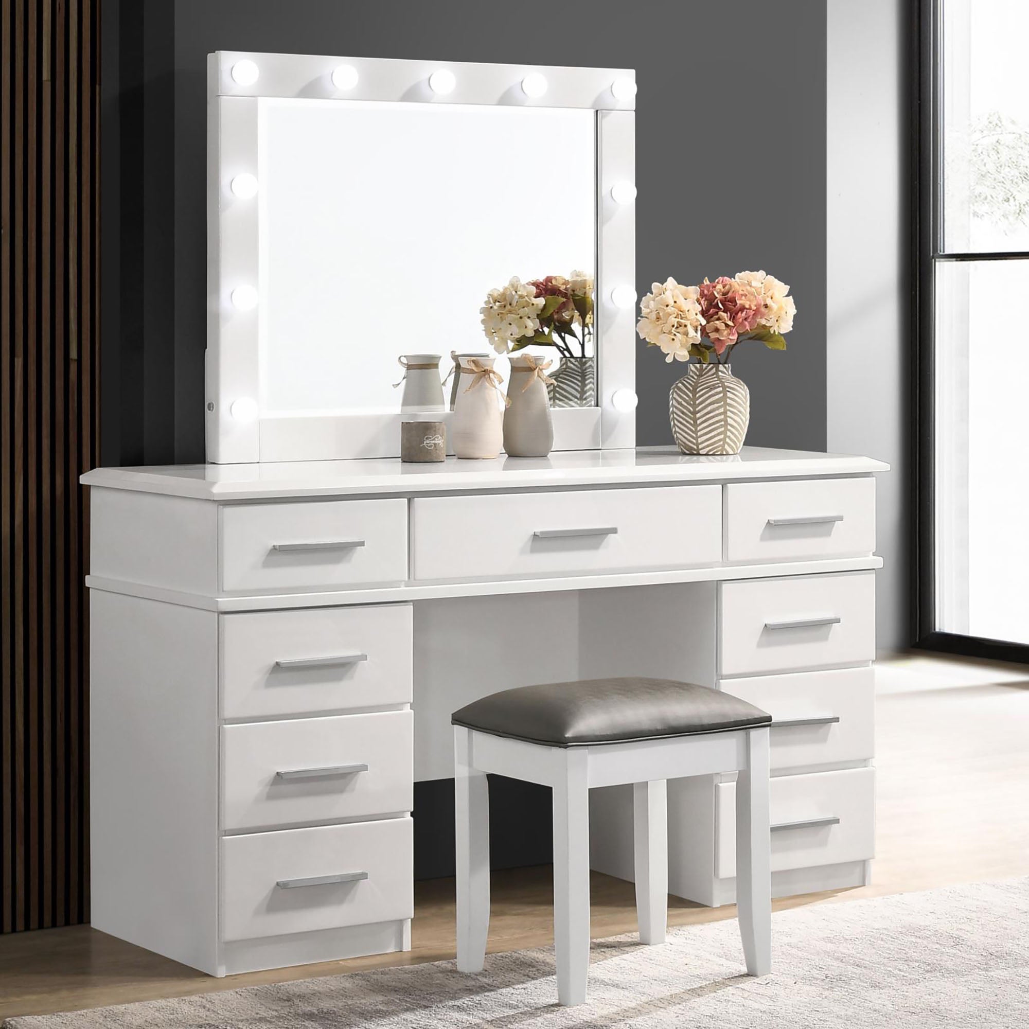 Glossy Vanity Stool