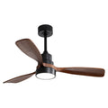 48 Inch Wood Ceiling Fan With 3 Solid Wood Blades