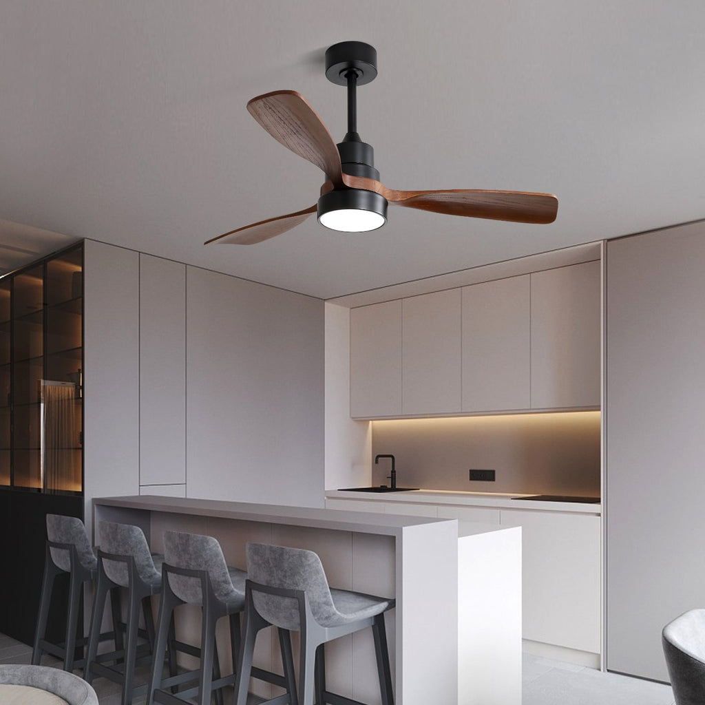 48 Inch Wood Ceiling Fan With 3 Solid Wood Blades