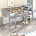 Twin Size Wood Low Loft Bed with Ladder