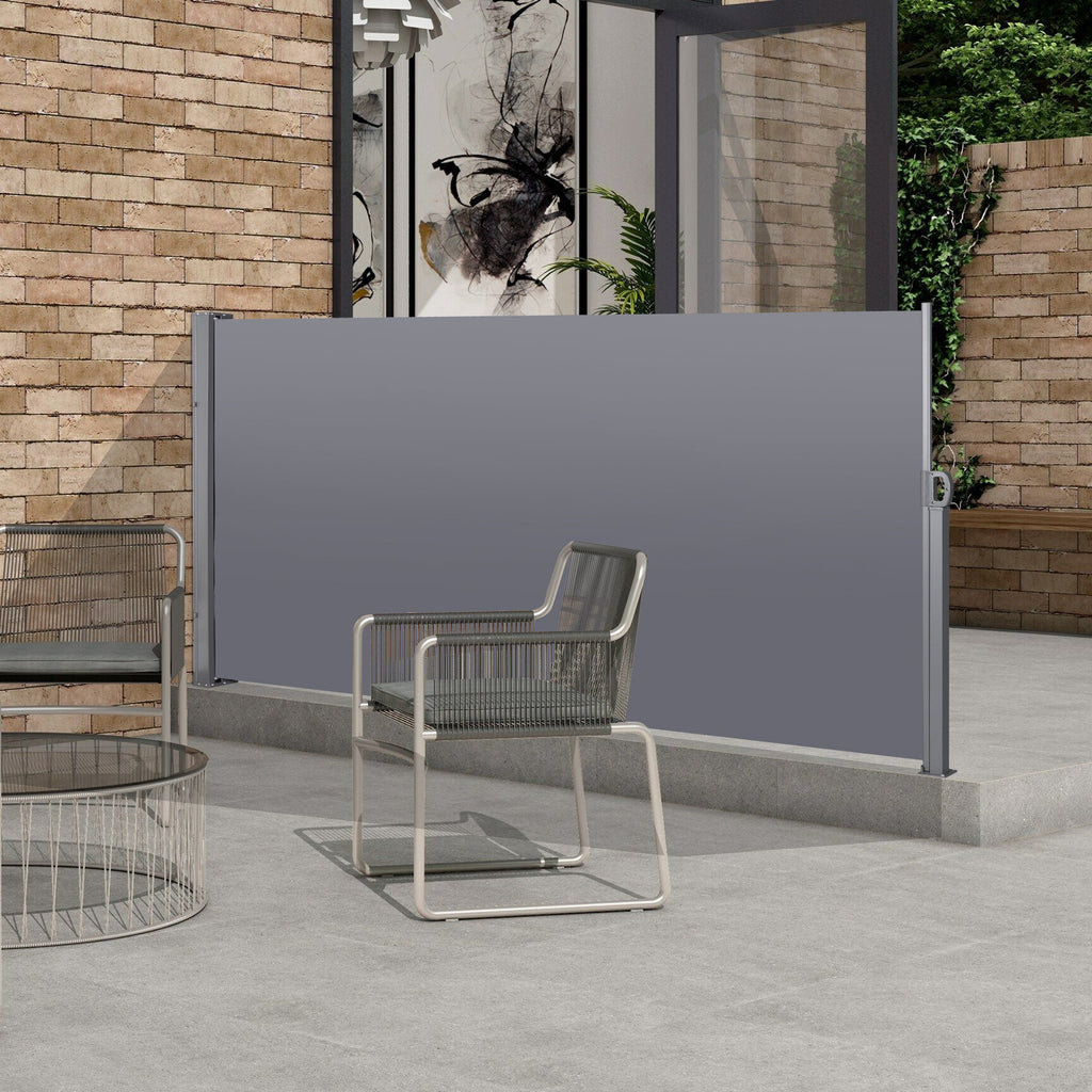 Retractable Side Screen Awning - Dark Grey
