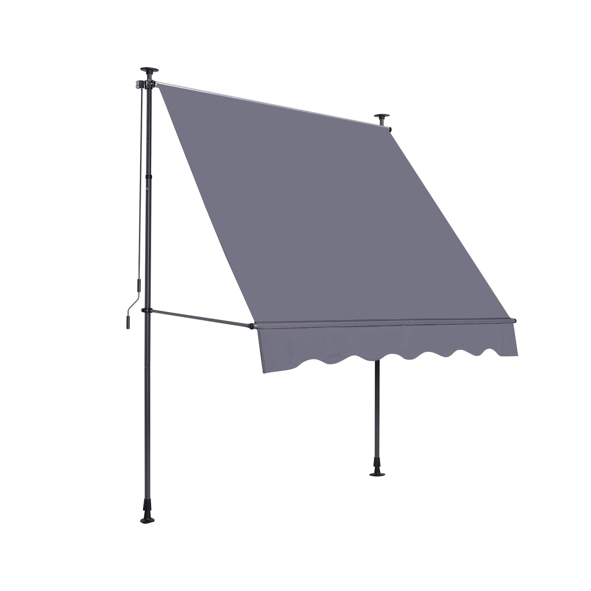 Manual Retractable Awning - 118'' Non-Screw Outdoor Sun Shade Cover