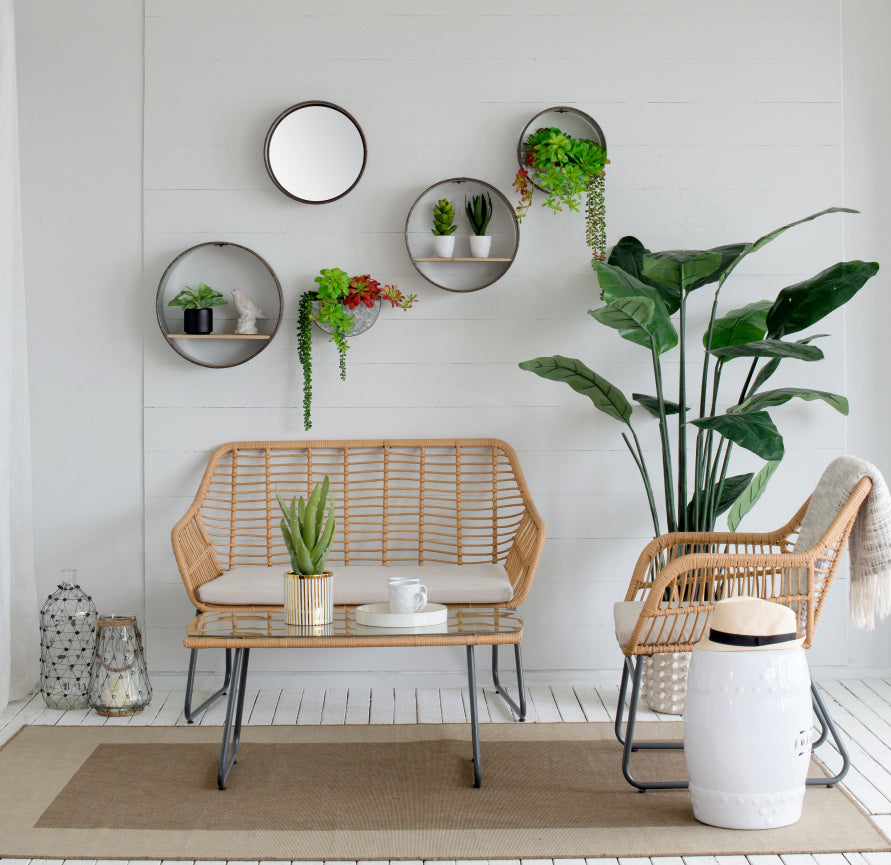 Farmhouse Round Metal Wall Planter Set - 5 Piece