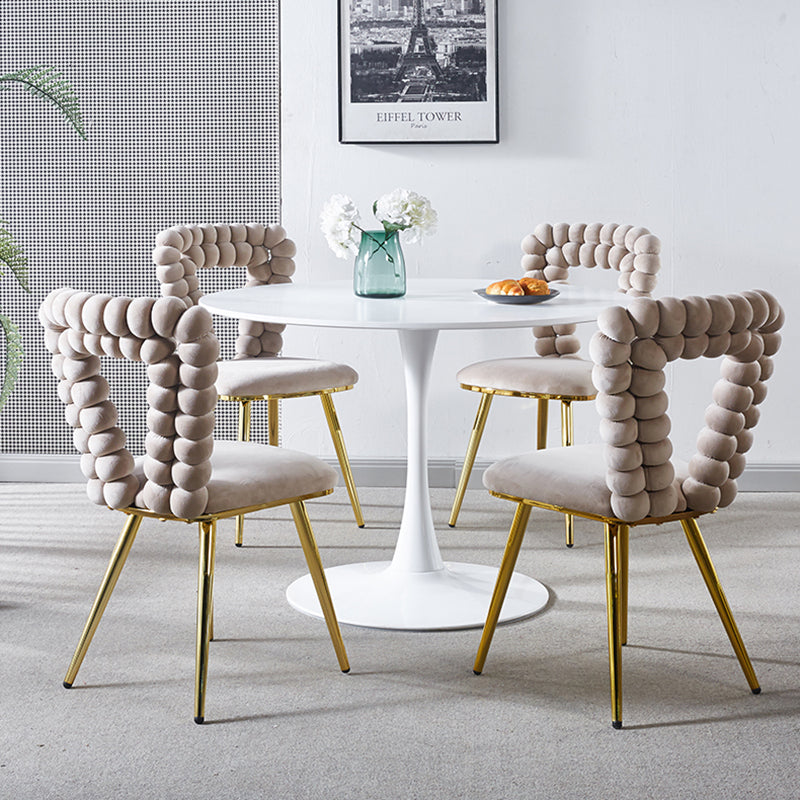 Modern Chair Set of 2 with Iron Tube Legs