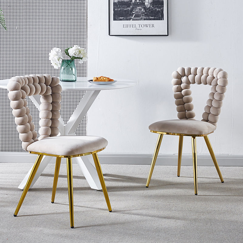 Modern Chair Set of 2 with Iron Tube Legs
