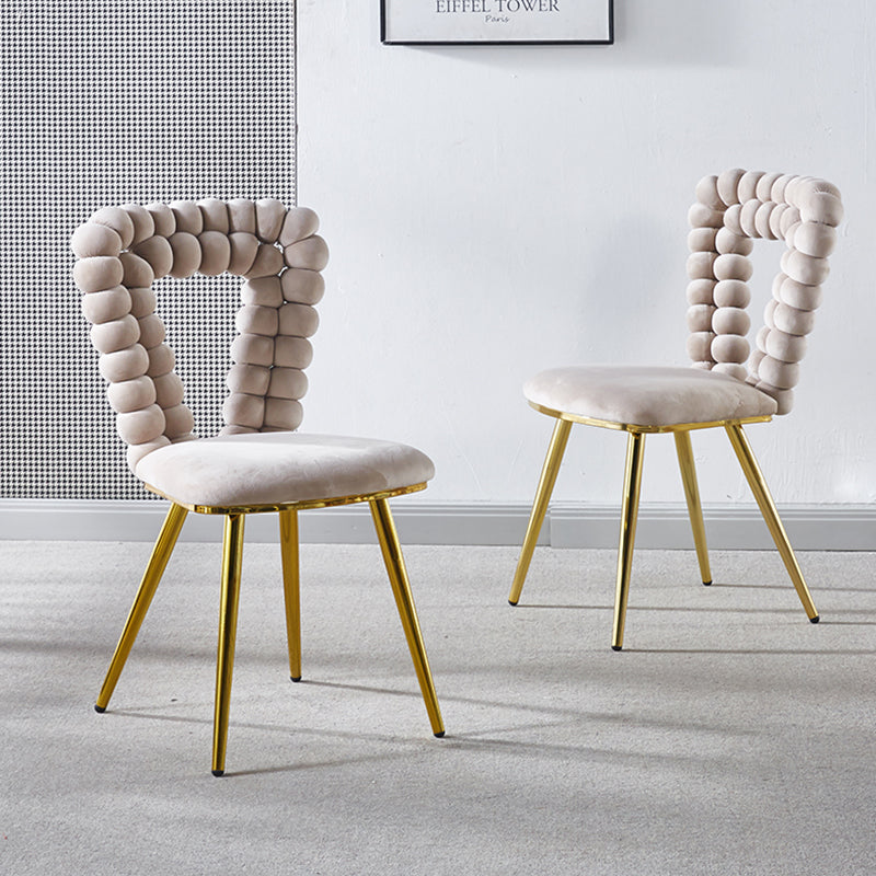 Modern Chair Set of 2 with Iron Tube Legs