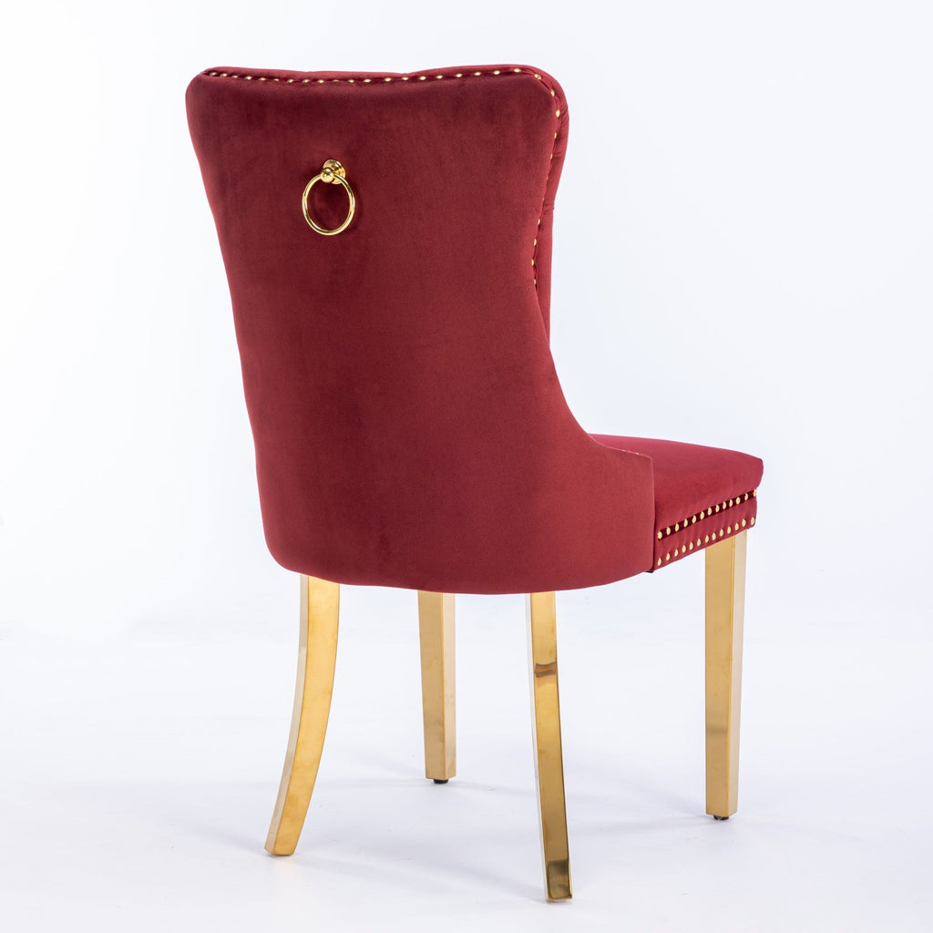 Nikki Collection Modern Velvet Upholstered Dining Chair Set of 2