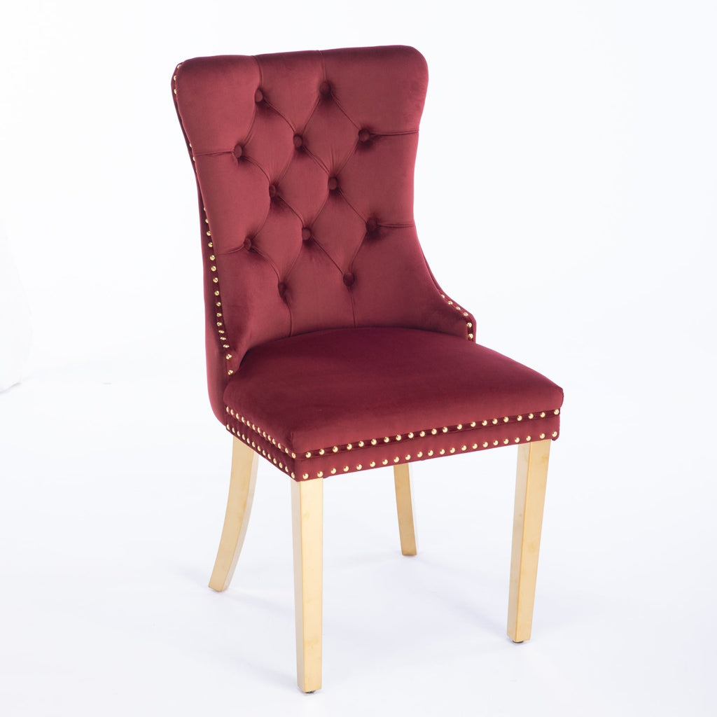 Nikki Collection Modern Velvet Upholstered Dining Chair Set of 2
